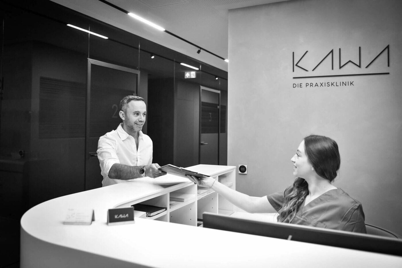 Empfang der Praxisklinik Kawa